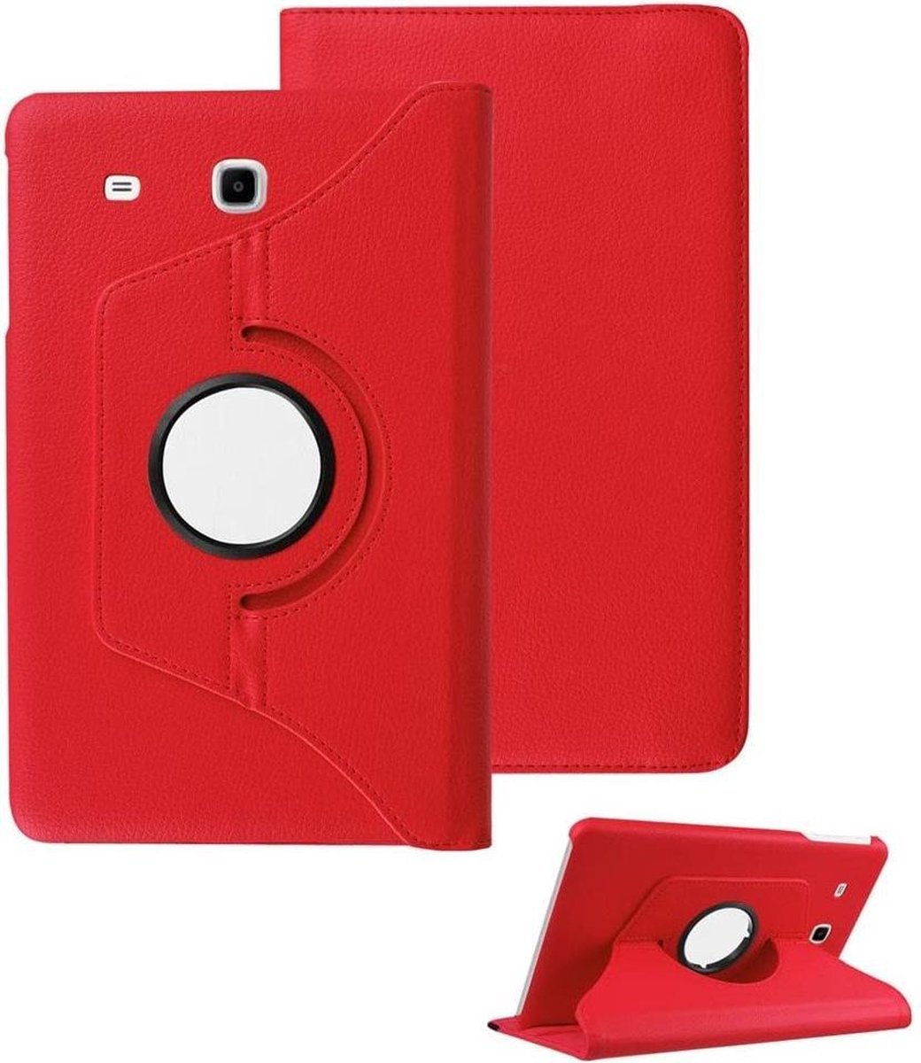 Samsung Tab E 9.6 Hoesje - Draaibare Tab E 9.6 Hoes Case Cover voor de Samsung Galaxy Tablet E (2015) - 9.6 inch - Rood