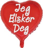 Wefiesta Folieballon Jeg Elkser Deg Noors 45,5 Cm Rood/wit