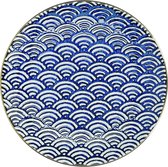 Mikasa Side Plate Satori Wave 22 Cm Porselein Blauw/wit