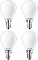 4 stuks Philips LED kogellamp E14 4.3W 470lm 2700K Mat Niet-Dimbaar P45