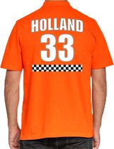 Oranje race supporter poloshirt - nummer 33 - Holland / Nederland fan shirt / kleding voor heren L