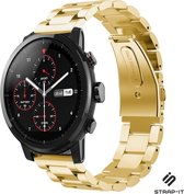 Stalen Smartwatch bandje - Geschikt voor  Xiaomi Amazfit Stratos stalen band - goud - Strap-it Horlogeband / Polsband / Armband