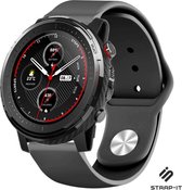 Siliconen Smartwatch bandje - Geschikt voor  Xiaomi Amazfit Stratos sport band - zwart - Strap-it Horlogeband / Polsband / Armband