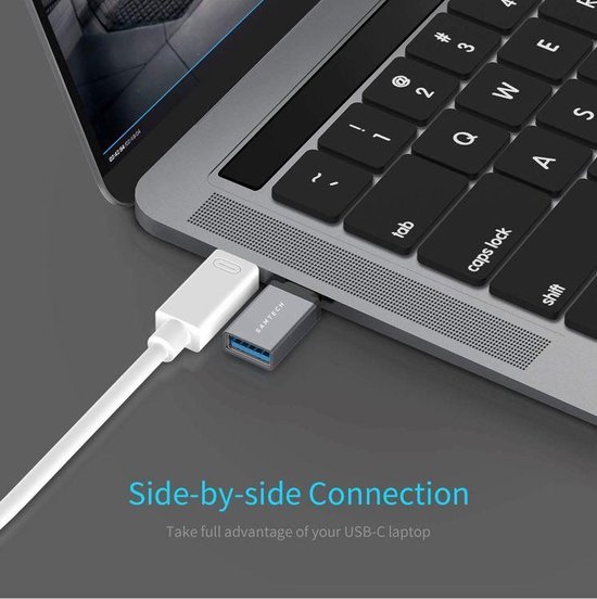SAMTECH USB-C naar USB-A adapter OTG Converter USB 3.0 - Geschikt voor Apple MacBook Pro/Air, Samsung, Dell en meer - 2-stuks SpaceGray - S A M T E C H