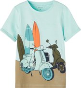 Name it t-shirt jongens - turquoise- NMMjohan - maat 98