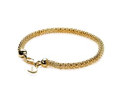 ZINZI zilveren schakelarmband geel verguld 4,5mm breed 19cm ZIA1057G