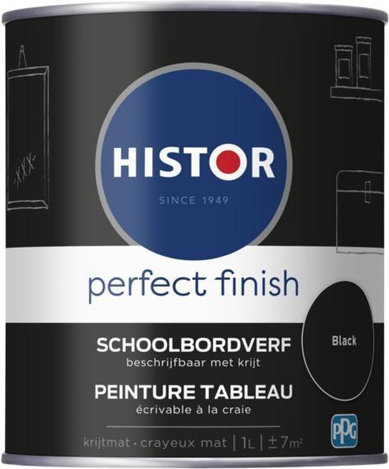 Histor Perfect Finish Schoolbordverf - Perfecte Dekking - Camouflerend -  Mat Effect -... | bol.com
