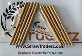 Strawsome StrawTraderz Rietjes - Herbruikbare Bamboe Rietjes Set 10 Stuks & Ananas Schoonmaak Borstel - 22cm Lengte En Een Diameter Van 10-11mm