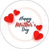 Wensetiket - Sluitzegel - Happy mother's day hartjes etiketten - moederdag stickers - 40 mm - 40 st