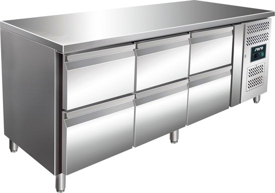 SARO Koelwerkbank incl. Ladenset met 3 x 2 lades Model KYLJA 3160 TN