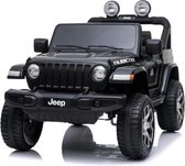 Jeep Elektrische Kinderauto Wrangler Rubicon Zwart - Krachtige Accu - Op Afstand Bestuurbaar - Veilig Voor Kinderen