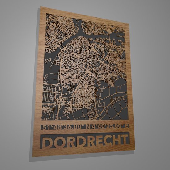 Stadskaart Dordrecht met coördinaten