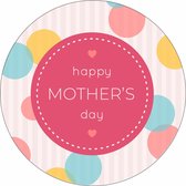 Wensetiket - Sluitzegel - Happy mother's day bollen etiketten - moederdag stickers - 40 mm - 40 st