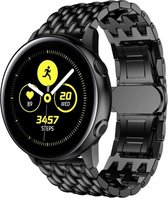 Stalen Smartwatch bandje - Geschikt voor  Samsung Galaxy Watch Active stalen draak band - zwart - Horlogeband / Polsband / Armband