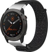 Nylon Smartwatch bandje - Geschikt voor  Garmin Fenix 5x / 6x nylon band - zwart - Horlogeband / Polsband / Armband