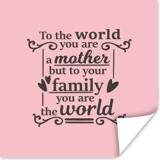 Poster Moeder - Quotes - Familie - 100x100 cm XXL