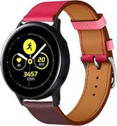 Leer Smartwatch bandje - Geschikt voor  Samsung Galaxy Watch active leren bandje - knalroze/roodbruin - Horlogeband / Polsband / Armband