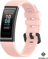 Siliconen Smartwatch bandje - Geschikt voor Huawei band 3 / 4 Pro silicone band - roze - Strap-it Horlogeband / Polsband / Armband