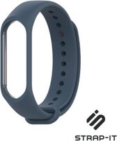 Siliconen Smartwatch bandje - Geschikt voor  Xiaomi Mi band 3 / 4 siliconen bandje - donkerblauw - Strap-it Horlogeband / Polsband / Armband