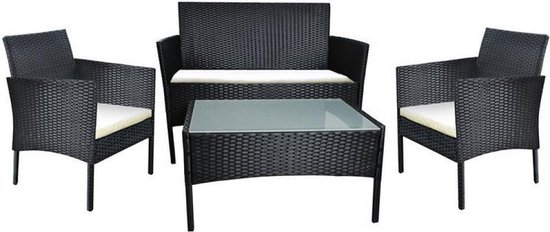 MalaTec - tuinmeubelen/ tuin set/ Lounge Tuinmeubelen - zwart - geweven |  bol.com