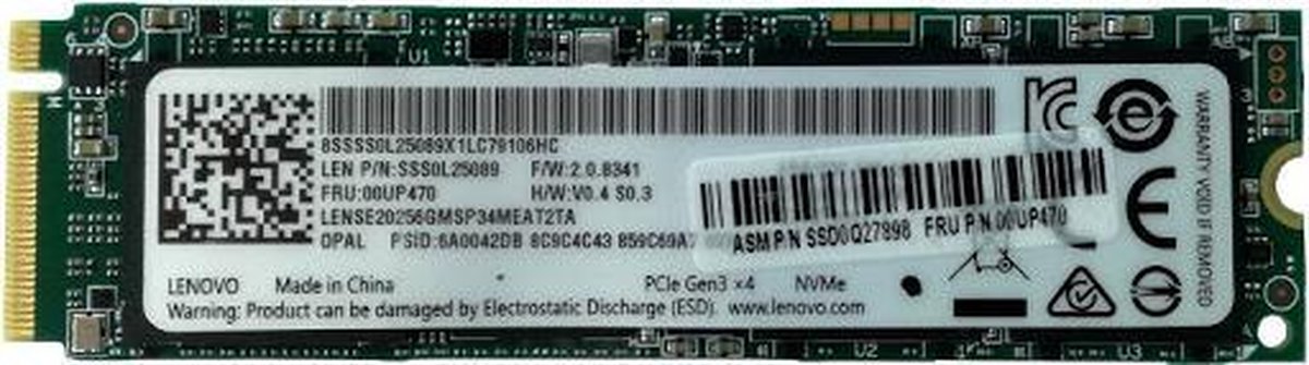 Lenovo M.2 PCIe NVMe 256gb SSD Laptop Solid State Drive SSS0L25089 | bol.