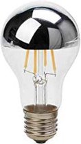 Kopspiegel-A60-LED Filament-Kooldraadlamp–E27-7W-800 lumen-2700K-Half zilver glas-180º