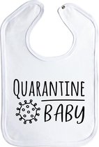 Slabbetjes - slabber - slab - baby - corona - Quarantine baby - drukknoop - stuks 1 - wit