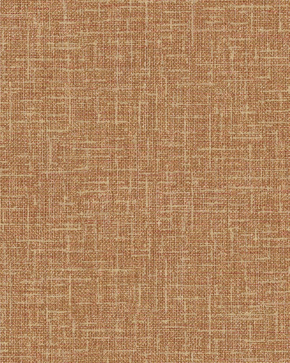 Textiel look behang Profhome DE120114-DI vliesbehang hardvinyl warmdruk in reliëf gestempeld tun sur ton mat oranje 5,33 m2