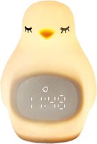 Pinguïn Slaaptrainer - Kinderwekker - Met nachtlamp functie en wekker timer - Incl. USB Kabel - Onverwoestbaar - Wit en geel licht