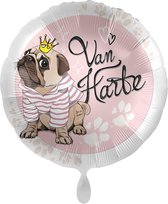 Everloon - Folieballon - Van Harte - 43cm - Mopshond