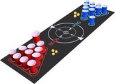 Beerpong set - Waterdichte speelmat 180x30cm - 22 red cups en 6 pingpongballen - Drankspel voor feesten bier pong