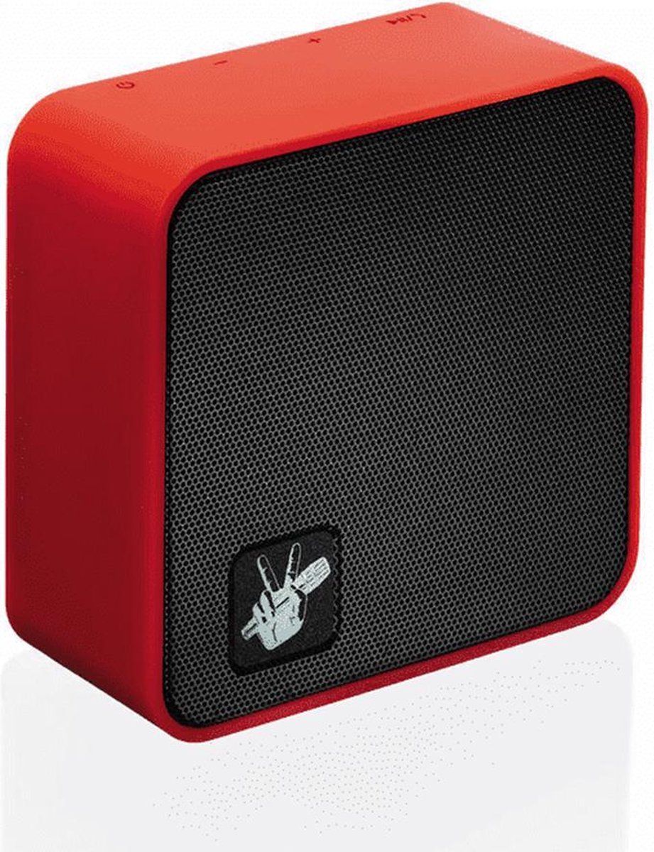 The Voice Draadloos Bluetooth Speaker - Rood - 9 x 9 x 4 cm