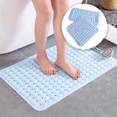 Antislip Badmat set – Douchemat – met zuignappen - Bad en badkamer - Blauw