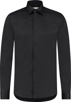 Purewhite -  Heren Regular Fit  Essential Overhemd  - Zwart - Maat XS
