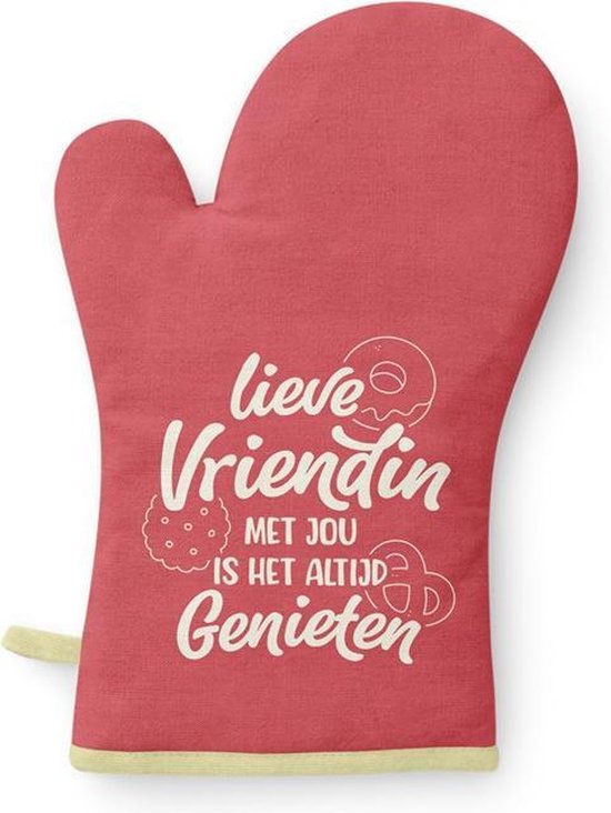 Ovenhandschoen Lieve vriendin met jou is het altijd genieten