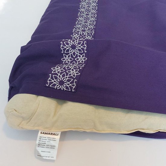 Samarali Purperen Halvemaan Meditatieset - Zabuton & Zafu - Biologisch Katoen - Voor Yoga en Meditatie van Samarali — afbeelding 3