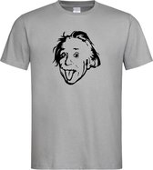 Grijs T shirt met " Albert Einstein " print size XL