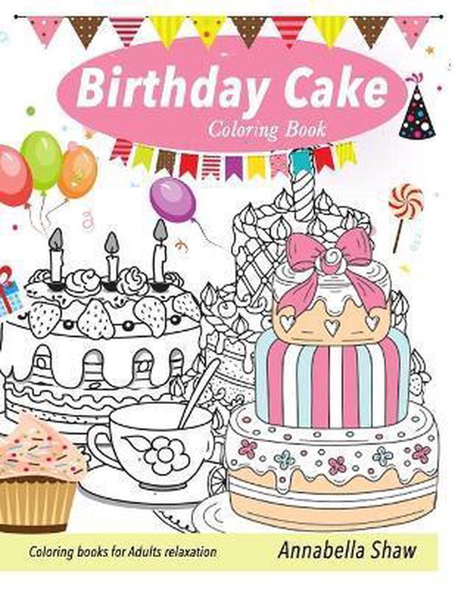 bol.com | Birthday Cake Coloring Book COLORING BOOKS for Adults