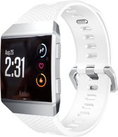 Siliconen Smartwatch bandje - Geschikt voor  Fitbit Ionic siliconen bandje - wit - Maat: S - Horlogeband / Polsband / Armband