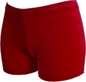 Hotpant wijnrood glad velours - 128