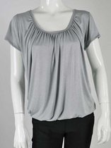 Dames Ballon Top Korte Mouw Nathalie - Licht Grijs - One Size