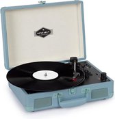 auna Peggy Sue BT Platenspeler 33, 45 en 78 rpm - stereoluidsprekers - USB - Bluetooth - AUX - Retro koffer-design - Blauw