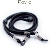 Ravilo® Brillenkoord - suède look - zwart - glasses cord - brillen accessoire