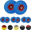 relaxdays 8 x roue de diable - 3.00-4 - pneu en caoutchouc - paliers lisses - 80 kg - axe 20 mm bleu