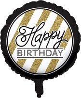 BIGIEMME SRL - Zwarte en goudkleurige Happy Birthday ballon