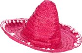 HOANG LONG - Roze sombrero hoed voor volwassenen - Hoeden > Strohoeden