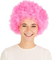 dressforfun - pruik clown Afro pink - verkleedkleding kostuum halloween verkleden feestkleding carnavalskleding carnaval feestkledij partykleding - 300717