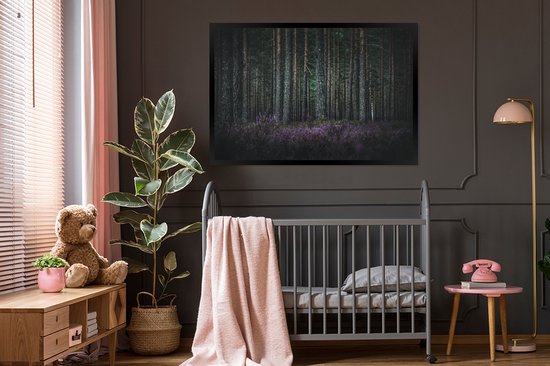 Photo encadrée - Cadre photo Lavande en forêt noir sans passe partout 120x80 cm - Affiche encadrée (Décoration murale salon / chambre)