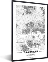 Photo encadrée - Plan de la ville Cadre photo Vlaardingen noir sans passe partout - Plan 60x90 cm - Affiche encadrée (Décoration murale salon / chambre)