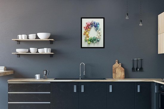 Photo dans le cadre - Les différentes décorations de Noël cadre photo noir 30x40 cm - Affiche sous cadre (Décoration murale salon / chambre)